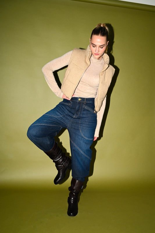 Bella donkerblauwe barrel jeans