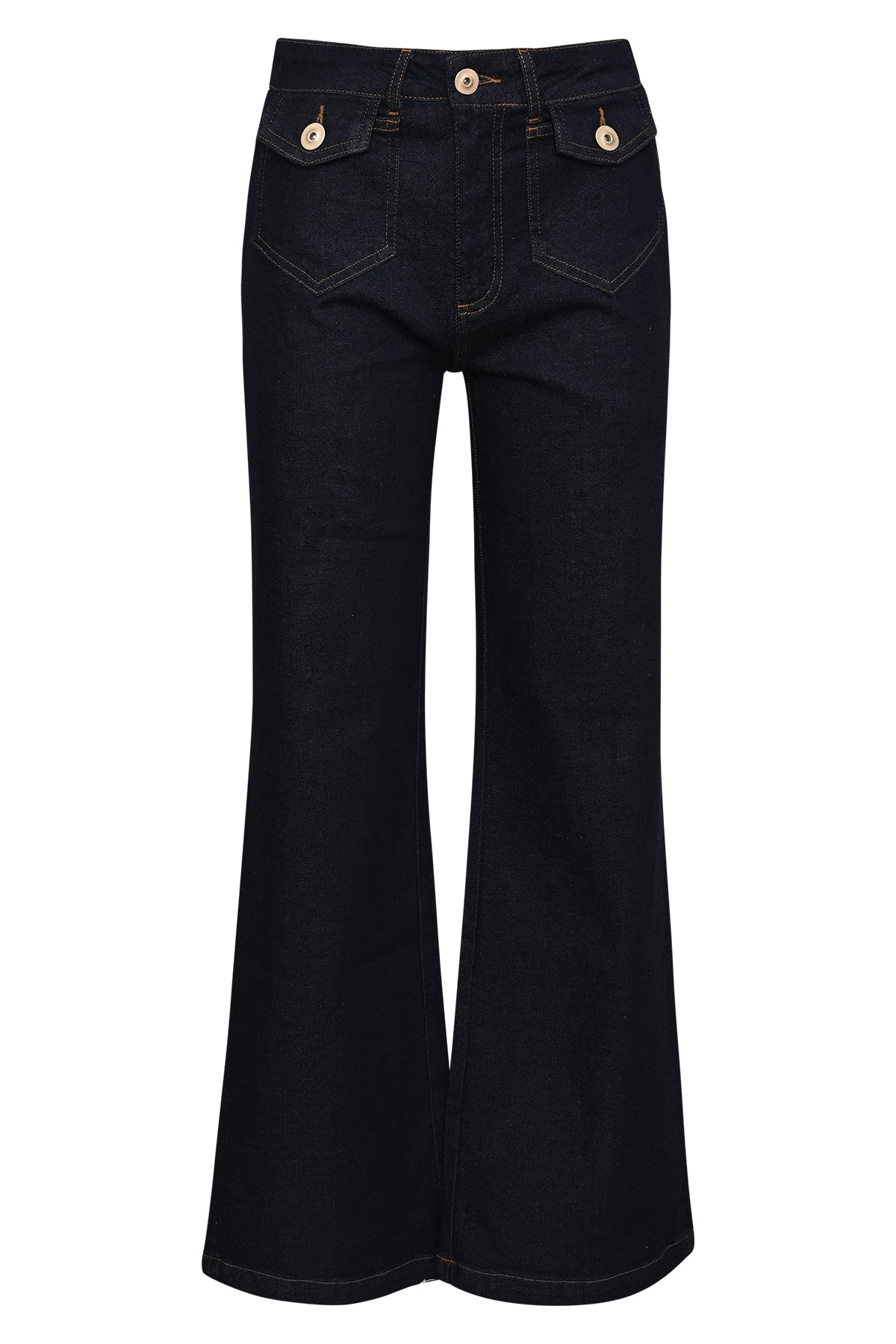 donkere jeans bobby in raw blue van dnm pure met zakken met kleppen en knoopsluiting