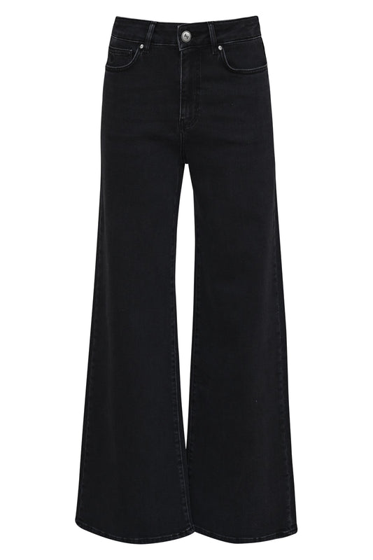 zwarte wide leg jeans francis almost black van dnm pure
