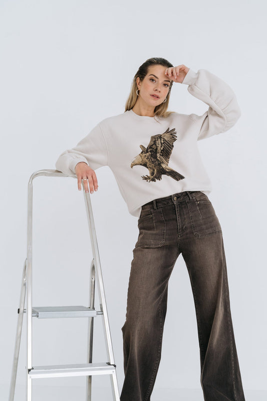 ELLA SWEAT PUFF SLEEVE Ecru